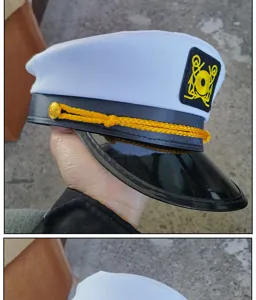 Party captain hat white sailor hat adult stage performance costume navy hat accessory