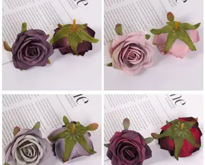 Künstliche Rosenköpfe für Hochzeitsdekoration, Heimtextilien und Fotografie-Requisiten.