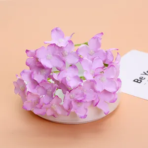 Artificial purple hydrangea flower heads for wedding decoration, DIY crafts and photography props.