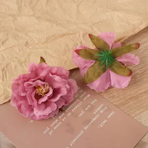 Artificial peony flower heads for wedding decoration hand-made silk flowers prop DIY crafts