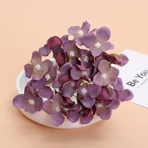 Artificial purple hydrangea flower heads for wedding photography and DIY crafts decor.