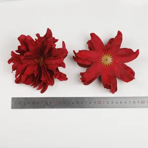 Rote künstliche Pfingstrosen Blütenköpfe Seidenblumen für DIY Hochzeit Heimdeko Requisiten.