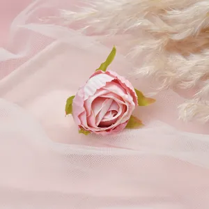 Pink artificial flower head for DIY crafts wedding home decor floral arrangement design