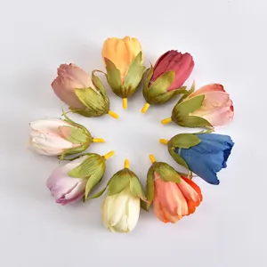 Artificial tulip flower heads craft accessories set for DIY wedding decoration and handmade items