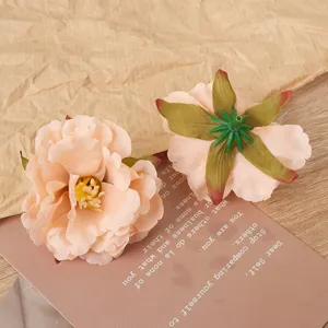 Artificial peony flower head detail shot, perfect for wedding decoration and DIY crafts.