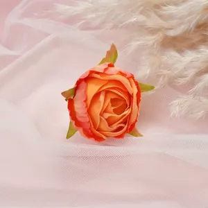 Artificial dahlia flower head DIY fake flower for home wedding decoration pink mesh background