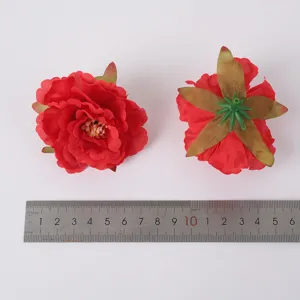 Artificial peony flower heads silk flowers for wedding decoration DIY craft floral arrangements