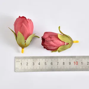 Artificial tulip flower bud heads fabric floral accessories for handmade crafts decor