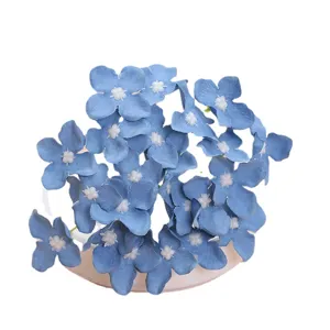 Artificial Blue Hydrangea Flower Heads Silk DIY Craft Wedding Party Floral Decoration