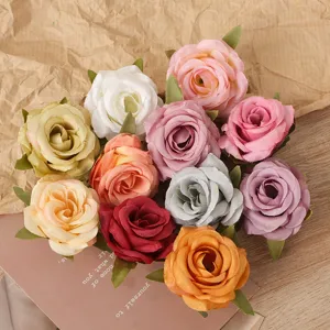 Kunstseide Rosen Blüten Köpfe für Hochzeit Heimwerker Blumenwand Dekoration Bulk.