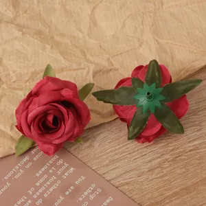 Künstliche Rosenkopf Seidenstoff rote Rosen für Hochzeit Heimdekoration Detailaufnahme