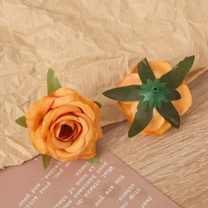 Künstliche Seidenrosen Blüten Köpfe orange künstliche Blumen für Hochzeit und Dekoration