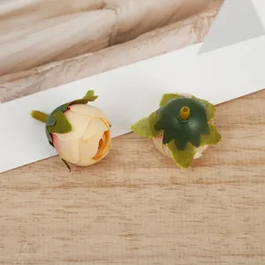 Artificial rose flower buds fake flower heads for DIY handmade crafts and floral decor parts