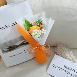 Mini Seifenblumen Rosenstrauß Geschenk, charmante künstliche Rose für Geburtstag Party.