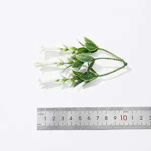 Artificial plastic flower green plant branch for indoor DIY craft decoration 10.5cm