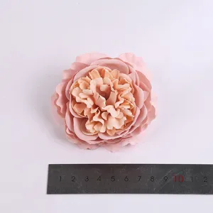 Detailansicht künstlicher Seidenblumenkopf, rosa Pfingstrose für Hochzeit, Grössen.