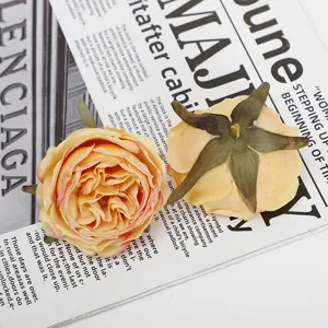 Artificial burnt-edge rose flower heads, elegant DIY floral arrangements for weddings and home decor.