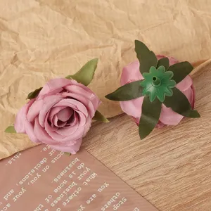 Künstliche rosa Rosenblütenköpfe für Heimdekoration, Hochzeitsdeko und DIY-Bastelarbeiten.