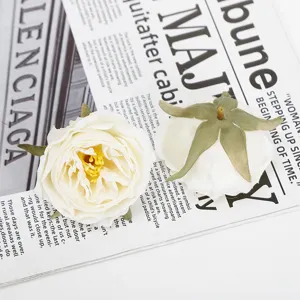 Artificial rose flower heads white silk faux flowers for wedding home decor floral arrangement