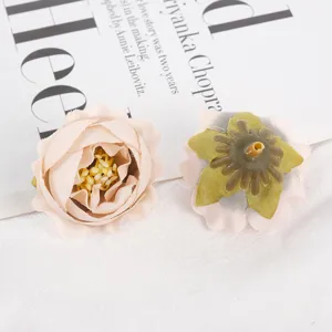 Artificial rose flower heads DIY fabric accessories for wedding decoration crafts sewing supply