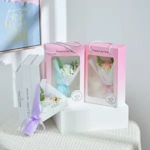 Mini Seifenrosen Blumenstrauß Geschenkkarton Set, romantisches Geschenk für Frauen zum Geburtstag