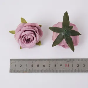 Kunstrosen Blumenkoepfe Seide Blumenmaterial Hochzeit Dekor DIY Handwerk Zubehoer weisser Hintergrund