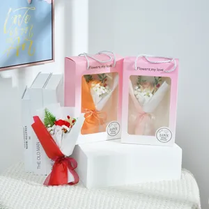 Mini Seifenrosen Blumenstrauß Geschenkschachtel Set, romatisches Geschenk für Frau zum Geburtstag.