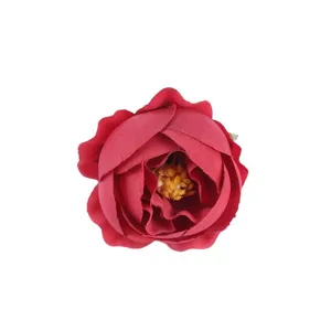 Artificial rose flower head for DIY crafts, wedding decoration, and clothing accessories.