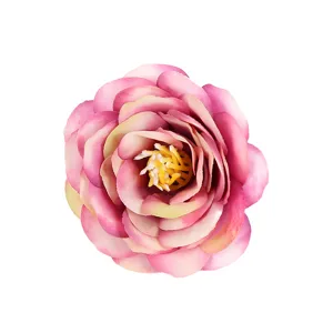Artificial pink rose flower head for home decor, wedding photography props and crafts.