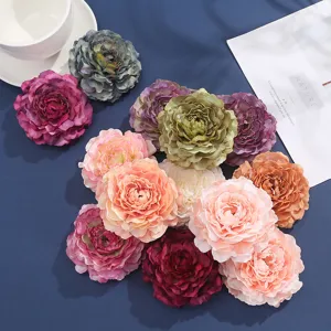 Artificial Peony Flower Heads Fabric Chiffon DIY Craft Hair Accessories Hat Decor