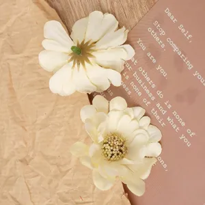 Artificial daisy flower heads multi-layer white fabric floral DIY craft wedding decor