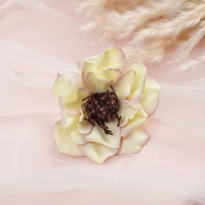 Detailed view of vintage artificial peony flower head, elegant floral decor for home and wedding.