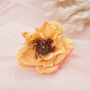 Closeup detail view of an exquisite artificial flower peony pistil texture for modern home decor.