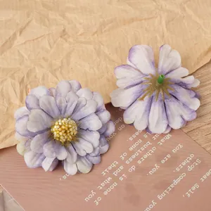 Artificial daisy flower heads multi-layer fabric flowers for DIY crafts hair accessories decor