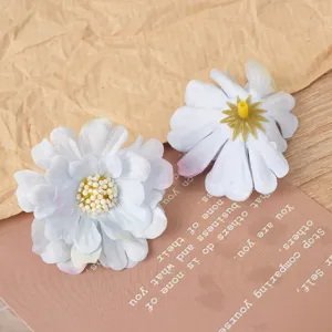 Artificial flower heads multi-layer daisy DIY craft material for hair accessories hat decor.