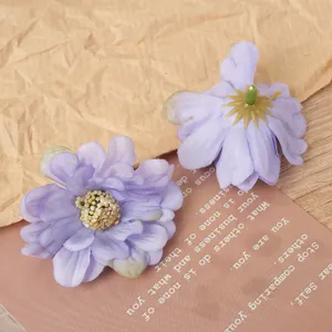 Artificial purple daisy flower heads for DIY crafts, headwear, wedding and home decor.