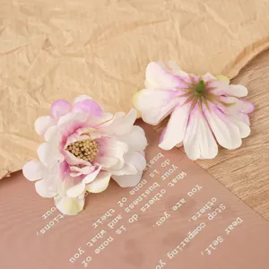 Artificial multi-layer daisy flower heads for DIY handmade crafts and home wedding decor.