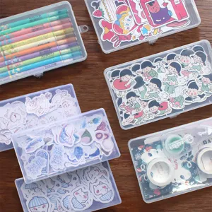 Scatola Porta Gioielli Quadrata in Acrilico Trasparente Custodia Organizer Portatile in Plastica Trasparente Per Piccoli Oggetti