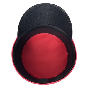 Sombrero de copa rojo de Cascanueces, gorro rigido de hombre con ala negra de estreno.