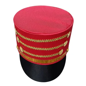 Hombres Mujeres Sombrero Cascanueces Sombrero de Copa Rojo Guardia de Honor Disfraz de Rendimiento Poliéster Botón de Metal Fiesta
