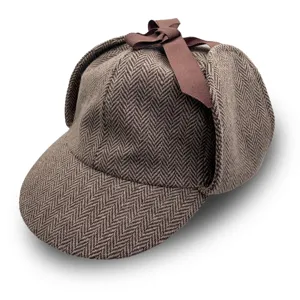 Sombrero de detective de tweed marrón clásico, gorra vintage cálida para hombres.