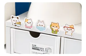 Jolis autocollants d'animaux de dessin animé, adorables décalcomanies de papeterie décorative.