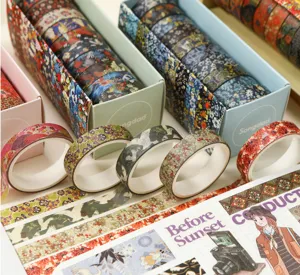 Vintage washi tape set διακοσμητική ταινία masking για ημερολόγιο DIY συσκευασία δώρου