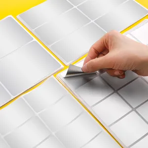 Mattes silbernes selbstklebendes Etikett Blatt wasserdicht für Büro und Organisation