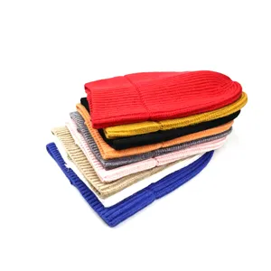 Ensemble de bonnet en tricot coloré pour automne hiver, chaud décontracté uni confortable.