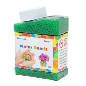 Grüne Wasserperlen aufquellende Gelkugeln Sensorik Spielzeug 4oz Glas für Kinder sicher bunt.
