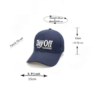 Lässige Baumwoll-Baseballcap mit englischer Stickerei, verstellbare Größe für Damen und Herren.