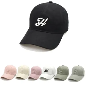 Lässige Baumwolle Bestickte Buchstaben Baseballkappe Verstellbare Weiche Krone Sonnenhut Gebogener Schirm Mode Sportkappe Für Herren Damen