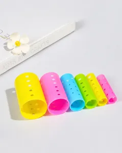 Plastic hair rollers full size display set, multi-diameter smooth barrel curlers for bangs.