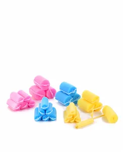 Sponge hair rollers for effortless curls, soft foam hair curlers magic styling tool set.
